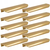 Meble modułowe i akcesoria - 10 x Uchwyt meblowy krawędziowy 130 mm złoty zaokrąglony uchwyt do szafki - miniaturka - grafika 1