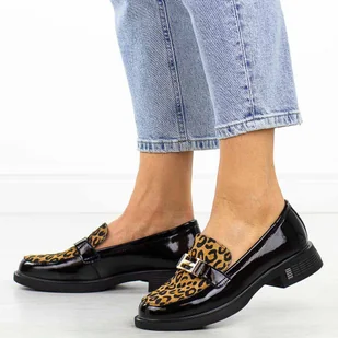 Czarne lakierowane mokasyny damskie Vinceza 66790 - Mokasyny damskie - miniaturka - grafika 1