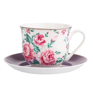 Altom Porcelanowa filiżanka jumbo z talerzykiem Charlotta, 400 ml - Kubki - miniaturka - grafika 1