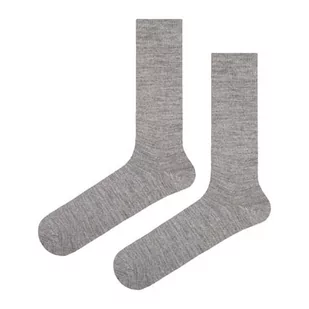 Skarpety wełniane grube szare gładkie EM 16 - EM Men's Accessories - Skarpetki męskie - miniaturka - grafika 1