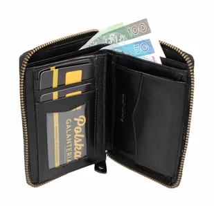 Portfel Skórzany Peterson Skóra Licowa Duży Pionowy Metalowy Suwak Jedno Skrzydełko Wewnątrz RFID 340 13 x 10 x 2 [cm] - Portfele - miniaturka - grafika 4