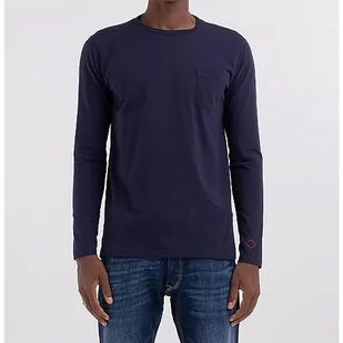 Replay Męska koszulka z długim rękawem, krój regular slim fit, 088 Deep Blue, S - Koszulki męskie - miniaturka - grafika 1
