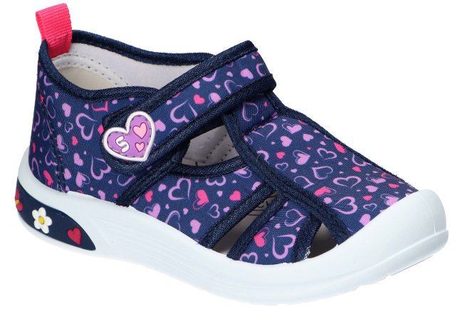 AMERICAN CLUB TEN152 SANDAŁKI TENISÓWKI TRAMPKI DZIECIĘCE WKŁADKA SKÓRZANA NAVY 28