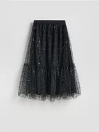 Spódnice - Reserved - Tiulowa spódnica z cekinami - czarny - miniaturka - grafika 1