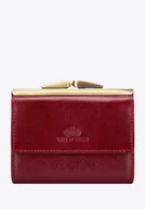 Portfele - Damska portmonetka skórzana średnia czerwona - miniaturka - grafika 1