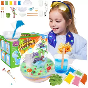 Zabawka Naukowa Edukacyjna Hodowla Kryształów Led Dinozaur Terrarium - Mały naukowiec - miniaturka - grafika 1