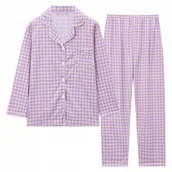 Piżamy damskie - damska PIŻAMA rozpinana KOMPLET koszula i spodnie do szpitala sanatorium M - miniaturka - grafika 1