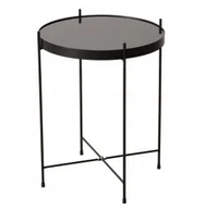 Ławy i stoliki kawowe - Metalowy stolik ze szklanym blatem, SHERIN, 50 cm - miniaturka - grafika 1