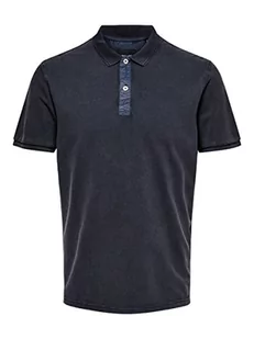 Only & Sons Męska koszulka polo ONSTRAVIS Slim Washed SS NOOS, granatowa, L - Koszulki męskie - miniaturka - grafika 1