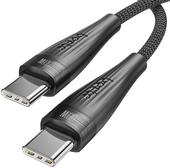 Boste Metalic Ring Series Kabel USB-C do USB-C, szybkie ładowanie, transmisja danych, 60W, 1m, czarny
