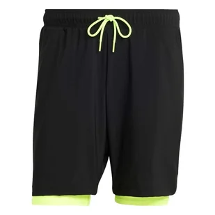 Spodenki męskie adidas Club 2In1 Short Black/Lucid Lemon S - Spodenki męskie - miniaturka - grafika 1