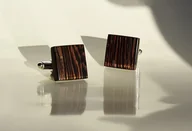 Spinki do mankietów i krawatów - Spinki do mankietów z drewna wenge - miniaturka - grafika 1