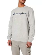 Swetry męskie - Champion Legacy Classic Logo Crewneck Sweter Męski, Jasnoszaro-melanżowy, XS - miniaturka - grafika 1