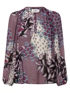 Bluzki damskie - ba&sh Bluzka damska z jedwabiem - Blair Kobiety wiskoza wielokolorowy|lila wzorzysty, 36 - miniaturka - grafika 1
