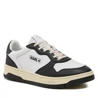 Półbuty męskie - Sneakersy KARL LAGERFELD KL53020 Black/White Lthr - miniaturka - grafika 1