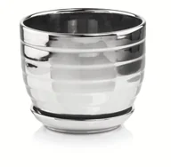 Donice - Srebrna Lustrzana Doniczka Z Podstawkiem 21X20 Cm - miniaturka - grafika 1