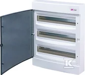 Rozdzielnie elektryczne - Obudowa natynkowa 3 rzędy po 18 mod. drzwi transparentne ECT 3X18PT-S - miniaturka - grafika 1