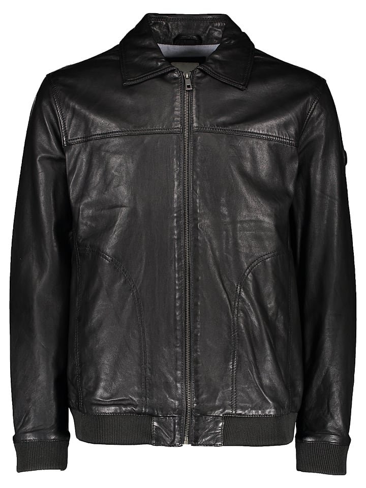 Bugatti Skórzana kurtka w kolorze czarnym