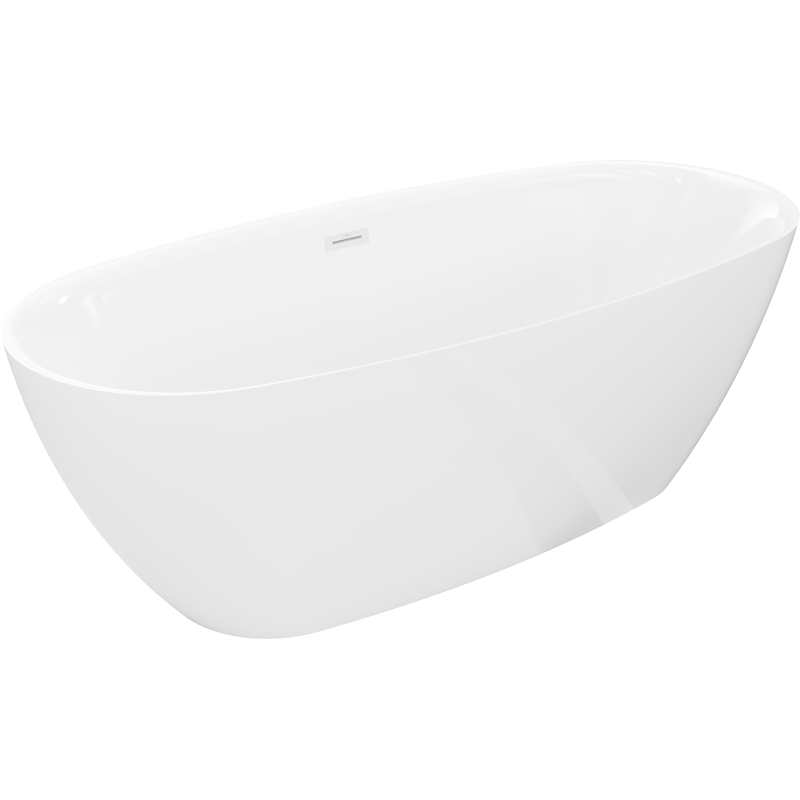 Mexen Luvo Slim wanna wolnostojąca 170 x 75 cm, biała, przelew biały - 52801707500-20