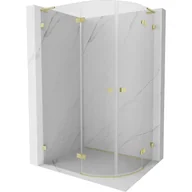 Kabiny prysznicowe - Mexen Lunar L kabina prysznicowa półokrągła uchylna lewa 100 x 80 cm, transparent, złota szczotkowana - 833L-100L-080P-55-00 - miniaturka - grafika 1