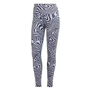adidas Damskie legginsy (7/8) Yga ESS AOP 78, Legend Ink/Silver Violet, HT5450, XS - Legginsy - miniaturka - grafika 1