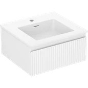 Szafki łazienkowe - Mexen Rivel szafka łazienkowa 50 cm z umywalką Otis, 1 szuflada, ryflowana , biała mat - 91A20-05023-1-BF01-W18M01 - miniaturka - grafika 1