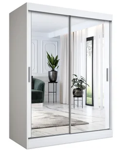 Biała szafa przesuwna z lustrem 150 cm B0-H20 - Szafy Biała szafa przesuwna z lustrem 150 cm B0-H20 - Szafy - miniaturka - grafika 1