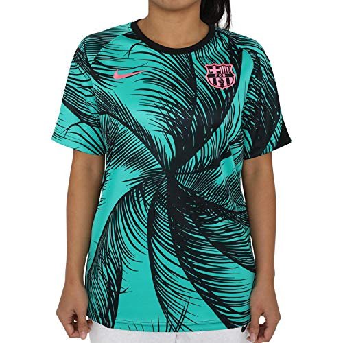 Nike Dzieci FCB Y NK DRY TOP SS PM CL T-Shirt, new green/Black/(pink beam) (no sponsor-3rd), XS