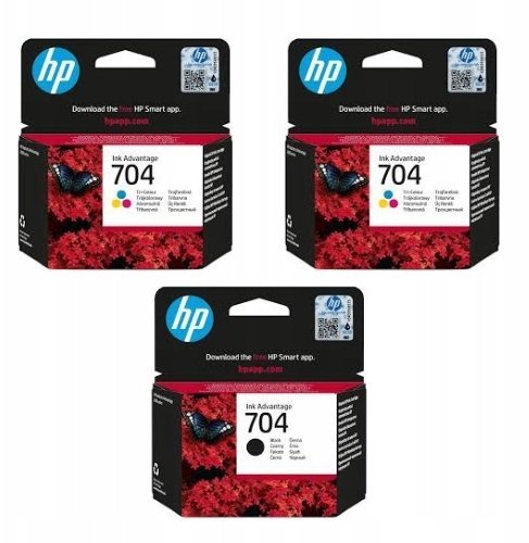 Tusz HP 704 Komplet Tusze Oryginalne 2xCN693AE CN692AE 2XCN693AE+CN692AE