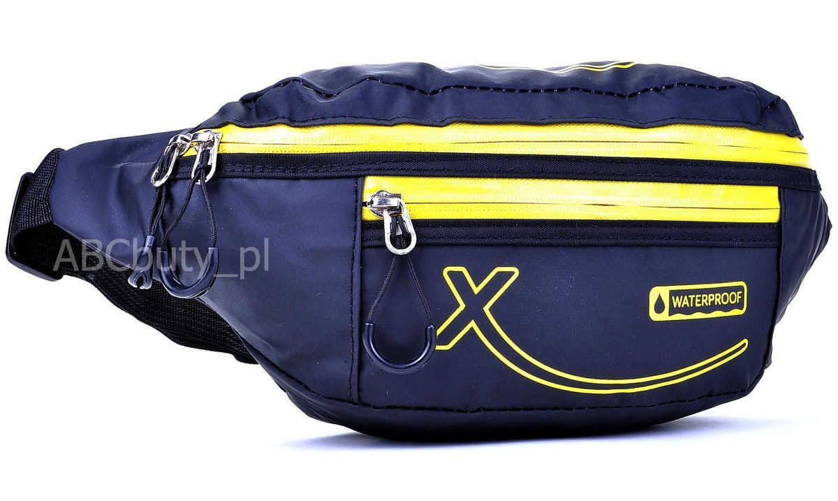 Nerka WODOODPORNA Czarna + ŻÓŁTA Biodrowa SASZETKA NA PAS Sportowa EXTREM