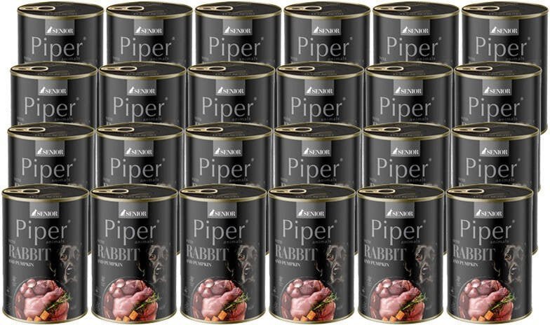 Piper Animals Senior Mokra karma dla psa z królikiem i dynią zestaw 24 x 400 g