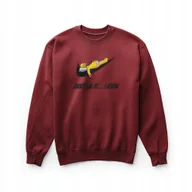 Bluzy męskie - Bluza unisex bordowa - śmieszny haft, slogan Just do it later M - miniaturka - grafika 1