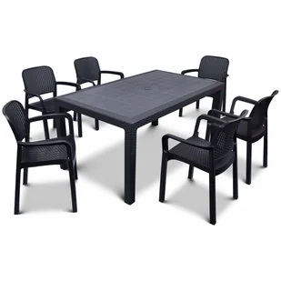Zestaw obiadowy SORRENTO 6+1 : Kolor - grafit BK-001196 - Meble ogrodowe - miniaturka - grafika 1