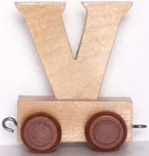 Pociągi dla dzieci - Small Foot Design Small Fooot Design, Wagonik z literą V Alfabet - miniaturka - grafika 1