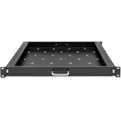 Akcesoria do szaf serwerowych - Półka QOLTEC 54509 19" 1U Czarny - miniaturka - grafika 1