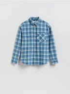 Koszule męskie - Reserved - Jeansowa koszula regular fit - niebieski - miniaturka - grafika 1