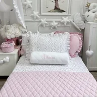 Koce i narzuty dla dzieci - AKSAMITNA PIKOWANA NARZUTA 90x160cm VELVET BAJKOWY RÓŻ - miniaturka - grafika 1
