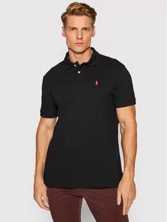 Koszulki męskie - Ralph Lauren Polo Polo Core Replen 710782592 Czarny Custom Slim Fit - grafika 1