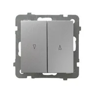 Wyłączniki światła i elektryczne - Ospel Łącznik żaluzjowy z blokadą mechaniczną AS Srebrny - miniaturka - grafika 1