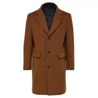 Płaszcze męskie - SELETED HOMME Męski płaszcz Slhjoseph Wool Coat Noos, beżowy, XXL - miniaturka - grafika 1