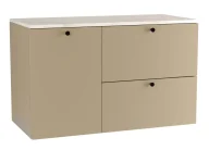 Szafki łazienkowe - Szafka pod umywalkę z koszem cappuccino + marmur - Tavesi 8X - miniaturka - grafika 1