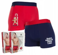 Majtki męskie - Bokserki ŚWIĄTECZNE Majtki Męskie 2 szt M PREZENT MORAJ - miniaturka - grafika 1