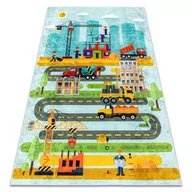 Dywany dla dzieci - Dywan do prania JUNIOR 52105.801 Plac budowy, uliczki dla dzieci, antypoślizgowy - niebieski, 160x220 cm - miniaturka - grafika 1