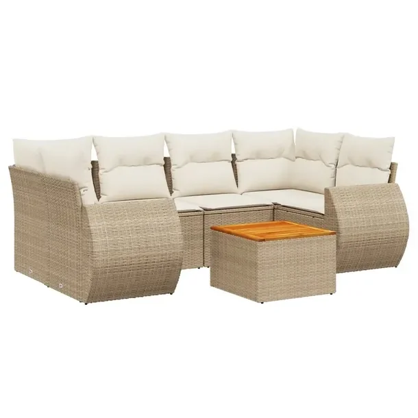 Beżowy zestaw mebli ogrodowych z rattanem PE, wym. 62x62x69 cm, 55x62x69 c