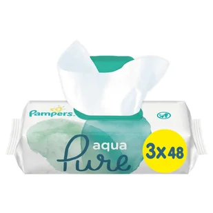 PAMPERS P&G Aqua Pure, Chusteczki nawilżane dla niemowląt, 3x48 szt. - Chusteczki nawilżane - miniaturka - grafika 2