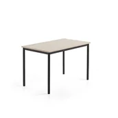 Meble do szkół i przedszkoli - Stół SONITUS PLUS, 1200x700x760 mm, laminat HPL jesion, redukcja hałasu, antracyt - miniaturka - grafika 1