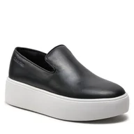 Trampki damskie - Tenisówki Calvin Klein FLATFORM CUPSOLE SLIP ON LTH HW0HW01893 Czarny - miniaturka - grafika 1