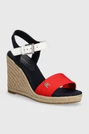 Sandały damskie - Tommy Hilfiger sandały STRIPES WEDGE SANDAL kolor granatowy FW0FW08053 - miniaturka - grafika 1