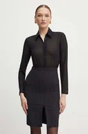 Sukienki - Patrizia Pepe sukienka kolor czarny mini dopasowana 8A1399 A457 - miniaturka - grafika 1