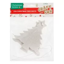 Craft with Fun Ozdoba Bn Eva Choinka 2szt Biala Pbh 12/144 - Ozdoby bożonarodzeniowe - miniaturka - grafika 1
